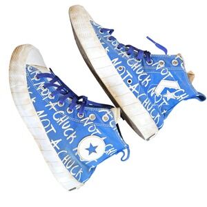 Converse Chuck Taylor All Star High Top Blue NOT A‎ CHUCK Graffiti Sneakers